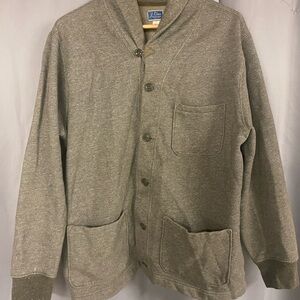 J. Crew Men's Heather Green Button-Up Cardigan